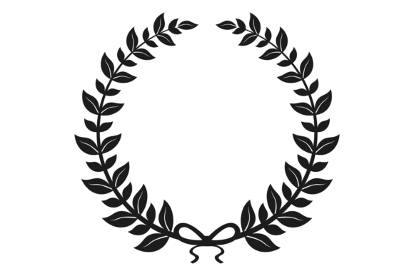 Black Wreath Logo: Retro Decorative Foli for Timeless Branding