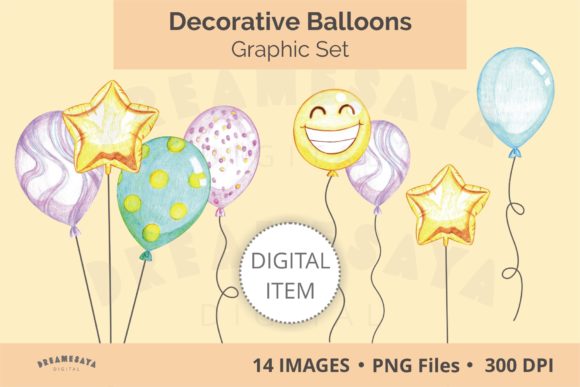 Decorative Balloon Hand Drawn Clipart: A Design Asset Review