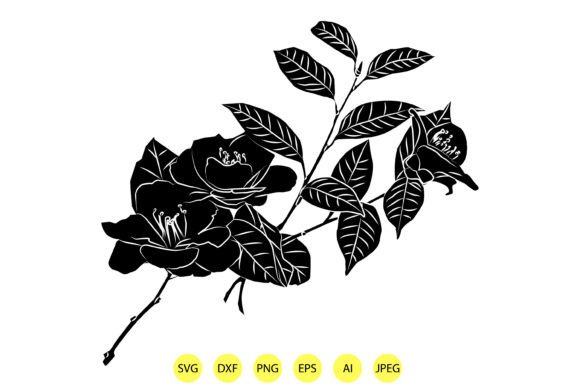 Elegant Decorative Vector Flower Silhouettes for Design