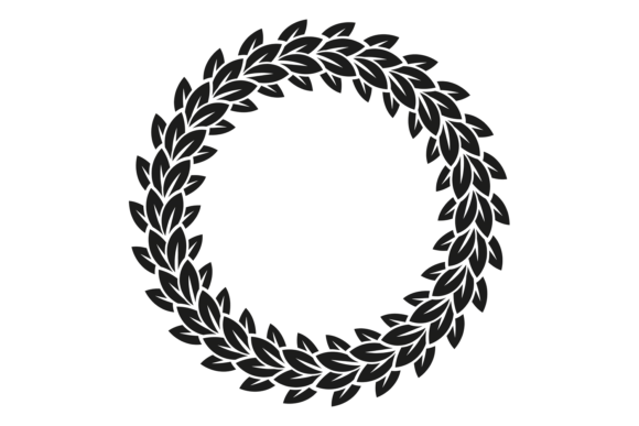 Floral Decorative Round Frame: Black Fol for Bold Branding