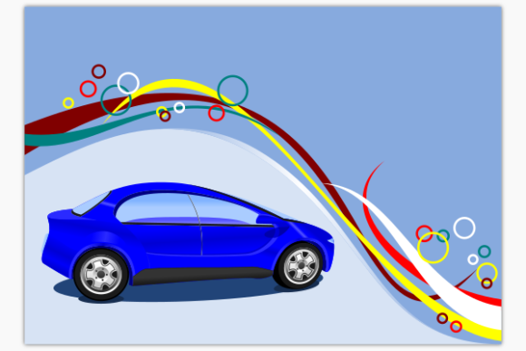 Trendy Car with Decorative Background: A Designer's Asset